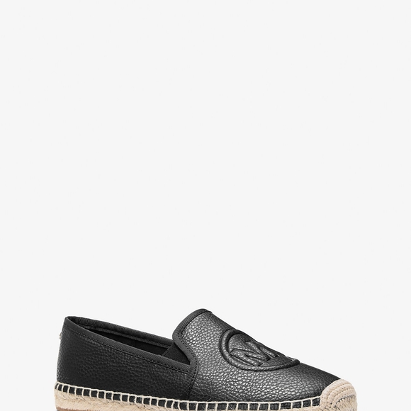 Michael Kors Black Leather Espadrille Loafers - Picture 1 of 4